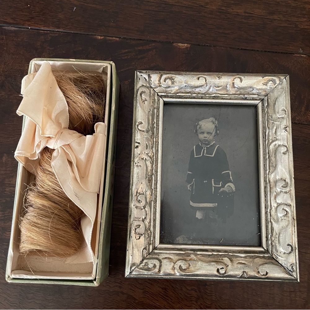 Framed Victorian Tintype of a Little Rosy Cheek Girl